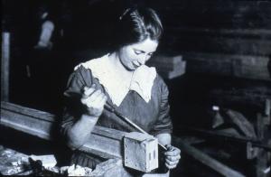 Image of a woman cabinet maker, 19th century