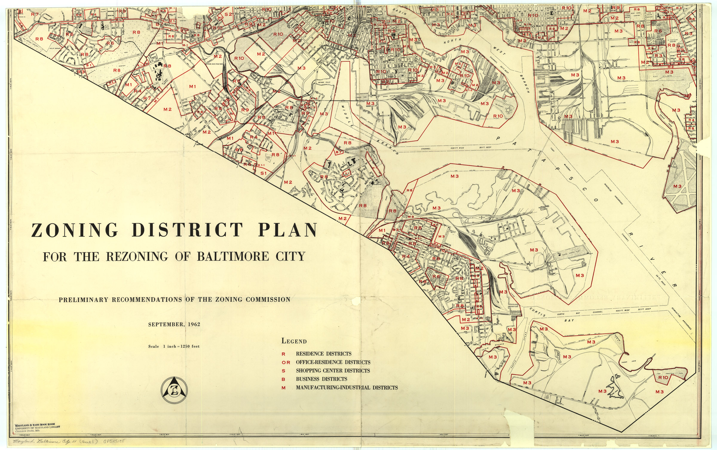 Zoning District Plan for the Rezoning of Baltimore City MD Maps