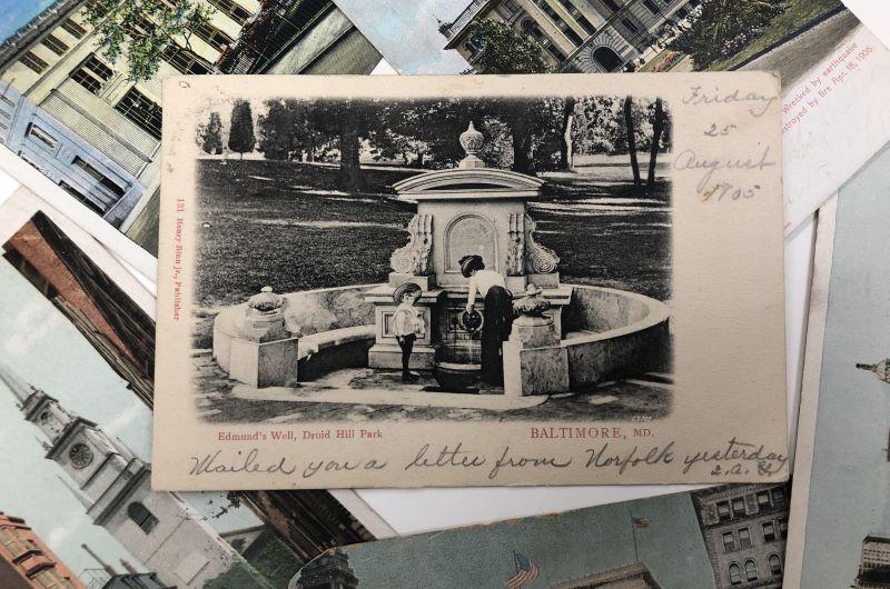 Postcard of Edmund's Well in Baltimore, Maryland