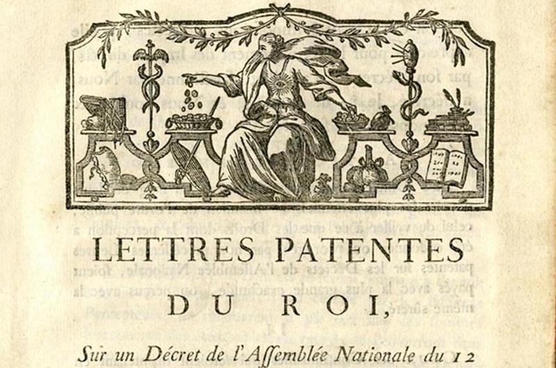 engraving and title for LEttres Patentes Du Roi